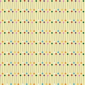Sewing Pins Lined Up Light Yellow- Small Print