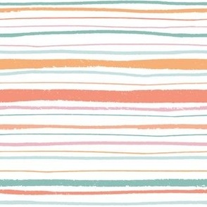 Multi Colour Stripes Woodland Dreams, blender print, minimal print, hand drawn, gelato colors