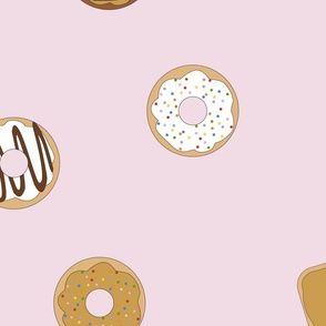 Scattered Donuts Light Pink- Large Print