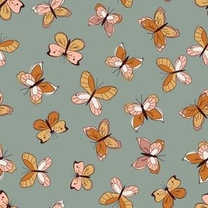 Butterflies - Woodland Dreams Collection-COLOURWAY Earthy Tones-COLOURS-green ocher orange-BIANCA STANTON