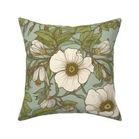 Georgia Cherokee Rose - Art Nouveau, Modern Romanticism, Pastel colors