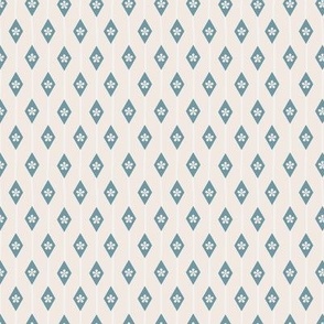 57-a-Small-Rhombus and flowers Teal grey