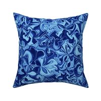 FLRD16 - Surreal Floral Dreams in Tones of Cornflower Blue - 16 inch fabric repeat, 12 inch wallpaper repeat