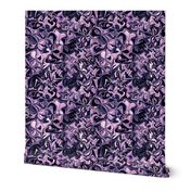 FLRD5 - Surreal Floral Dreams in Violet and Pink - 16 inch fabric repeat - 12 inch wallpaper repeat