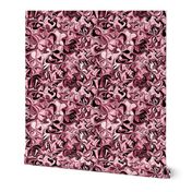 FLRD11 - Surreal Floral Dreams in Tonal Dusty Rose - 16 inch fabric repeat - 12 inch wallpaper repeat