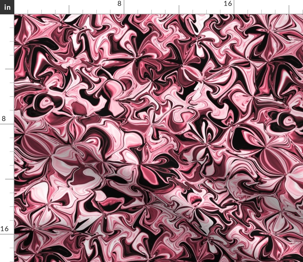 FLRD11 - Surreal Floral Dreams in Tonal Dusty Rose - 16 inch fabric repeat - 12 inch wallpaper repeat
