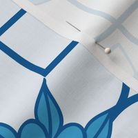 Blue Lotus Tiles - Large - Wallpaper