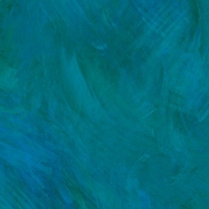 Abstract Blue and Green Brushstrokes Painting