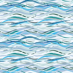 Ocean Waves - Lighter Greyish Blue - large scale