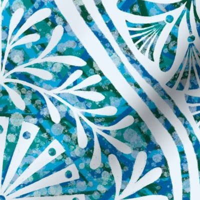 Paper-cut Floral Hourglass Stripe: Pantone Ultra Steady