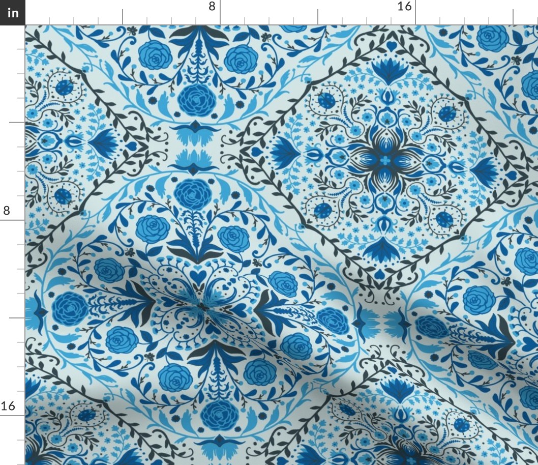 Pantone Ultra-Steady: Blue floral tiles