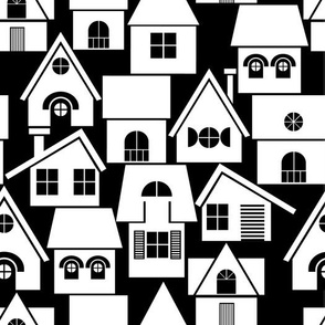Medium bold black and white houses by art for joy lesja saramakova gajdosikova design 