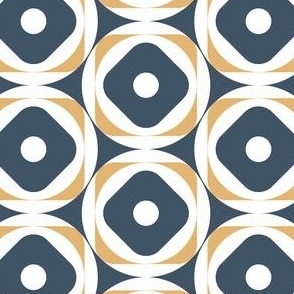 2,5x2,5 inch half drop geometric tiles in yellow, navy and white by art for joy lesja saramakova gajdosikova design