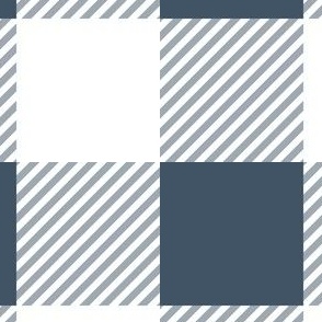 2,5x2,5 inch classic plaid with navy and white squares by art for joy lesja saramakova gajdosikova design