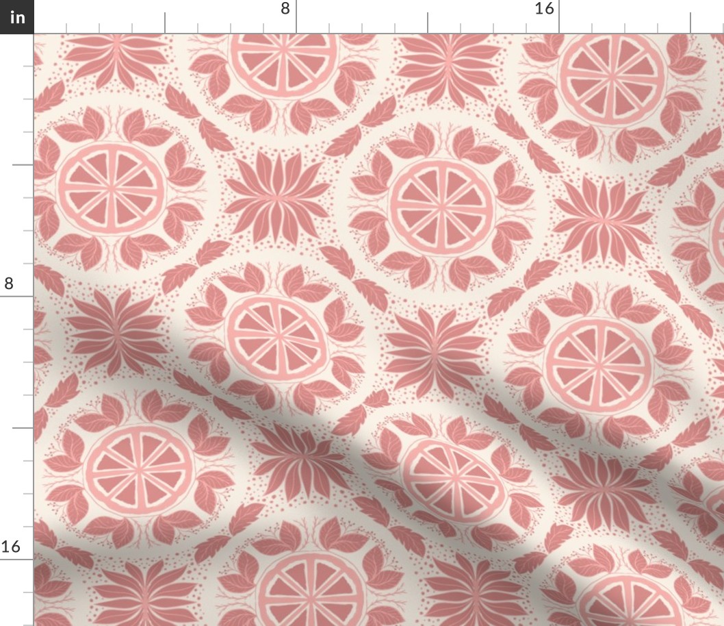 Medium Scale - Monochromatic Mediterranean Tiles - Baby Pink