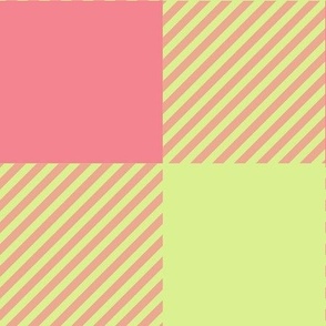 4,5 x 4,5 inch lime and hot pink plaid by art for joy lesja saramakova gajdosikova design