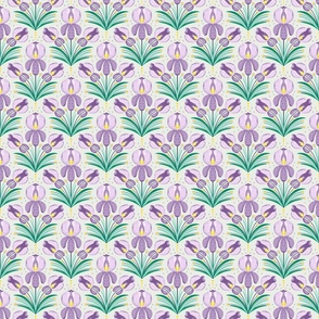 iris floral purple and green small scale