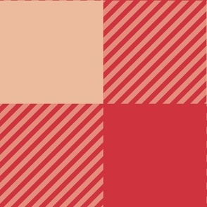 4,5 x 4,5 inch sand and scarlet plaid by art for joy lesja saramakova gajdosikova design