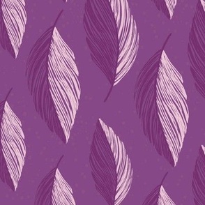 Small - Pink and Purple Feather stripes on Purple