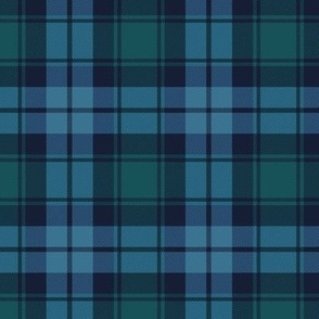 Winter plaid - trendy tartan traditional checkered pattern in blue green