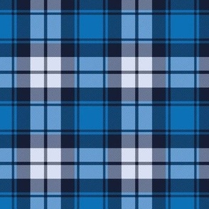 Winter plaid - trendy tartan traditional checkered pattern in eclectic blue navy and ivory