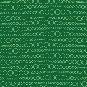 Medium - Celadon Green Bubble Stripes on Emerald Green