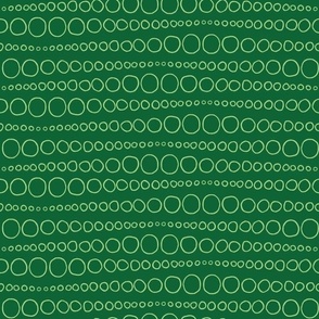 Medium - Green Bubble Stripes on Emerald Green