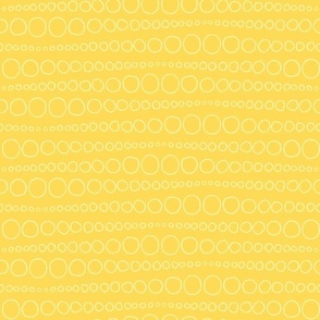 Small - Cornsilk Yellow Bubble Stripes on Yellow Gold