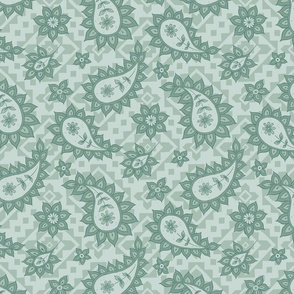 Medium // green paisley