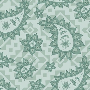 Large // Green Paisley