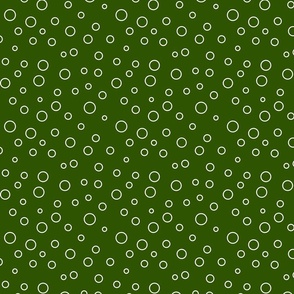 White circles on green