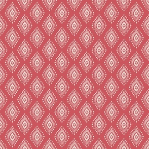 Diamond and Dot Ikat - Red and Beige