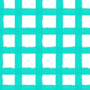 Painted Gingham Check // Turquoise Green