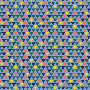Green, navy, yellow and coral triangles - Small scale