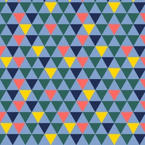 Green, navy, yellow and coral triangles - Medium scale