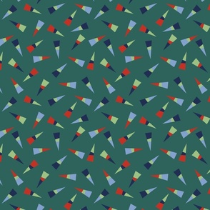 Red, navy, blue and green triangles - Medium scale