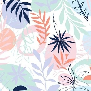 mod pastel leaves