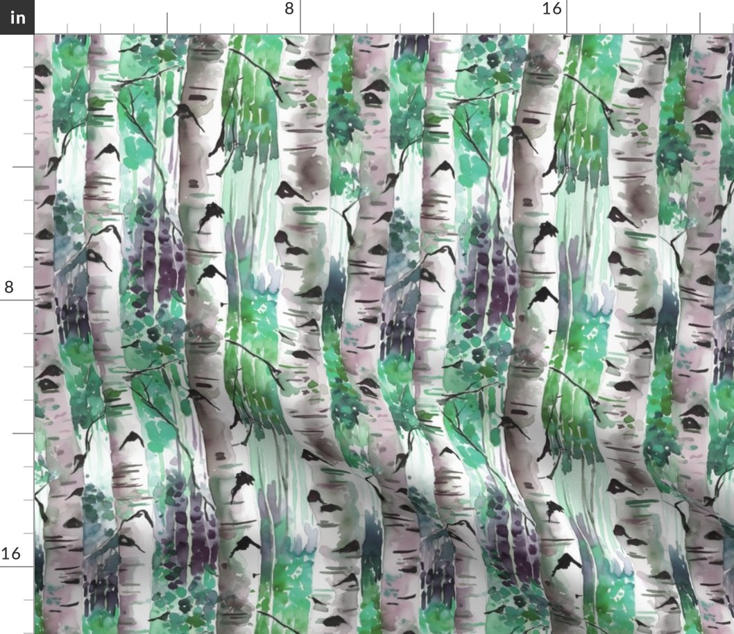 Birch Woods Wallpaper - Green