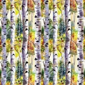 Birch Woods Wallpaper - Yellow 