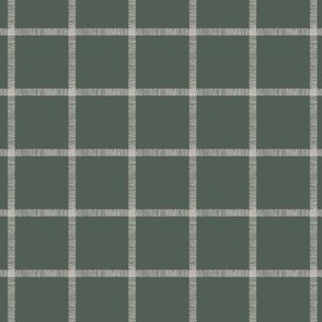 Small | Simple Geometric check plaid grid with white stripped lines crossover checkerboard on earthy muted green in Modern Minimalistic Country Chic Aesthetic for Upholstery, Wallpaper & Scandinavian Home Décor with Neutral Color Palette
