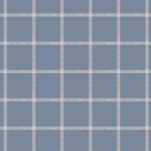 Small | Simple Geometric check plaid grid with off-white stripped lines crossover checkerboard on solid light blue in Modern Minimalistic Country Chic Aesthetic for Upholstery, Wallpaper & Scandinavian Home Décor with Neutral Color Palette