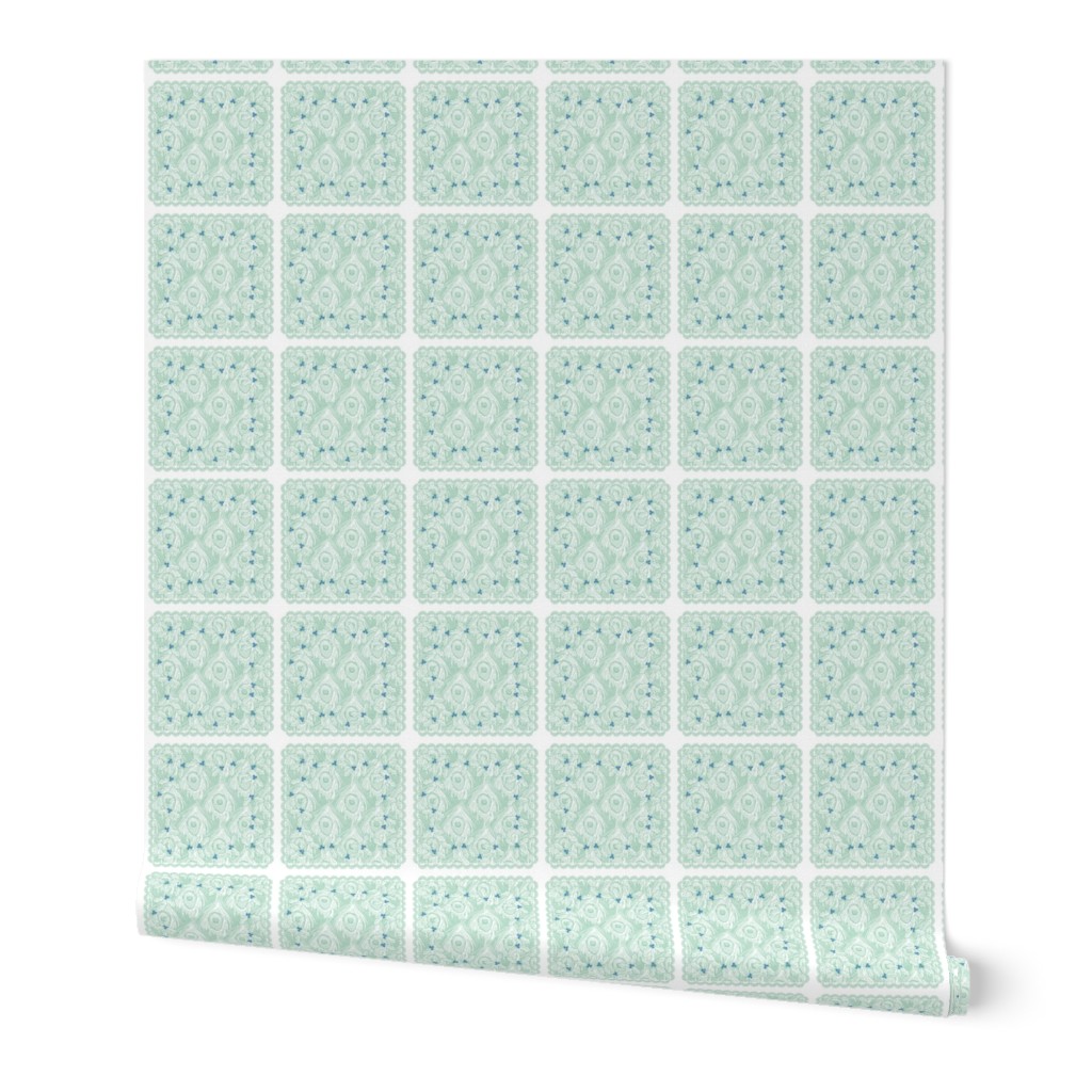 holiday cocktail napkins - peacock - mint