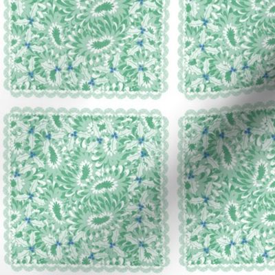 holiday cocktail napkins - paisley mums - mint