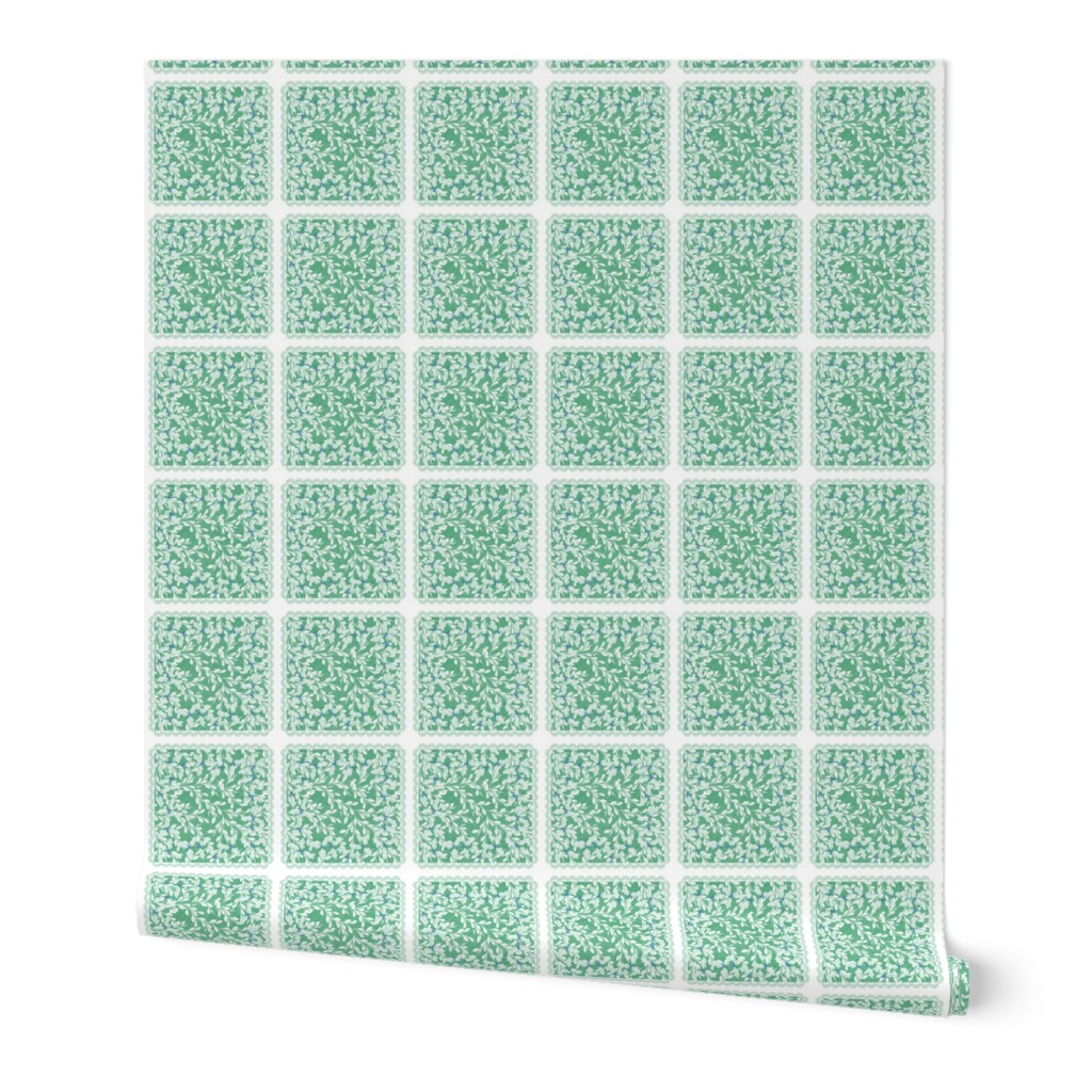 holiday cocktail napkins - leaves - mint