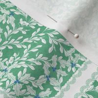 holiday cocktail napkins - leaves - mint