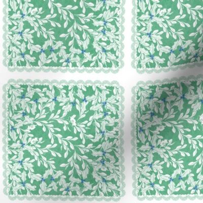 holiday cocktail napkins - leaves - mint