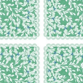 holiday cocktail napkins - leaves - mint