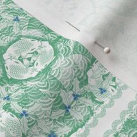 holiday cocktail napkins - koi - mint