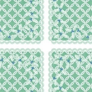 holiday cocktail napkins - chainmail - mint