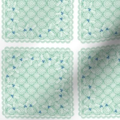 holiday cocktail napkins - lacey - mint